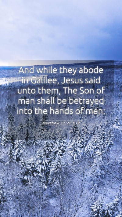 Picture 05 - Matthew 17:22 KJV Mobile Phone Wallpaper - And while they abode in Galilee, Jesus said unto - Mobile Bible Verse Wallpaper