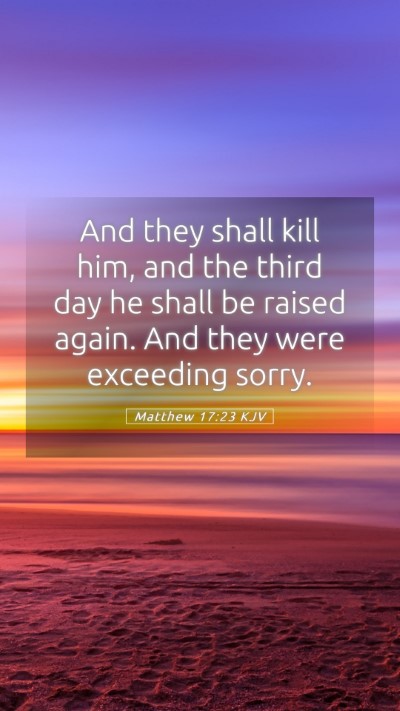 Picture 05 - Matthew 17:23 KJV Mobile Phone Wallpaper - And they shall kill him, and the third day he - Mobile Bible Verse Wallpaper