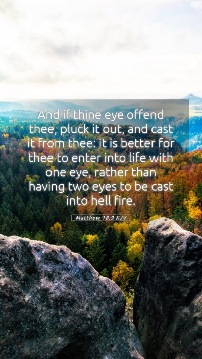 Picture 05 - Matthew 18:9 KJV Mobile Phone Wallpaper - And if thine eye offend thee, pluck it out, and - Mobile Bible Verse Wallpaper