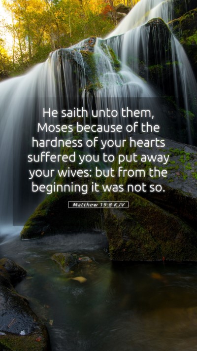 Picture 05 - Matthew 19:8 KJV Mobile Phone Wallpaper - He saith unto them, Moses because of the hardness - Mobile Bible Verse Wallpaper