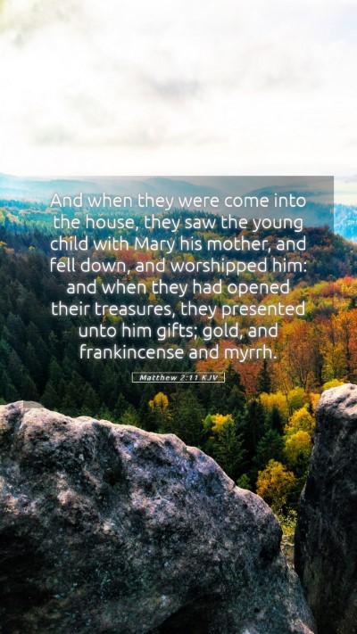 Picture 05 - Matthew 2:11 KJV Mobile Phone Wallpaper - And when they were come into the house, they saw - Mobile Bible Verse Wallpaper