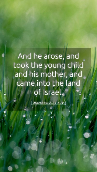 Picture 05 - Matthew 2:21 KJV Mobile Phone Wallpaper - And he arose, and took the young child and his - Mobile Bible Verse Wallpaper