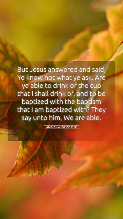 Picture 05 - Matthew 20:22 KJV Mobile Phone Wallpaper - But Jesus answered and said, Ye know not what ye - Mobile Bible Verse Wallpaper