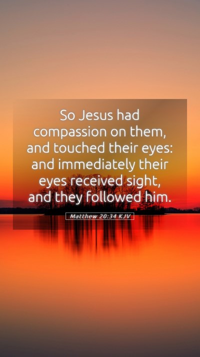 Picture 05 - Matthew 20:34 KJV Mobile Phone Wallpaper - So Jesus had compassion on them, and touched - Mobile Bible Verse Wallpaper