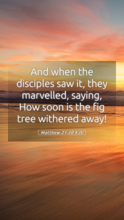 Picture 05 - Matthew 21:20 KJV Mobile Phone Wallpaper - And when the disciples saw it, they marvelled, - Mobile Bible Verse Wallpaper