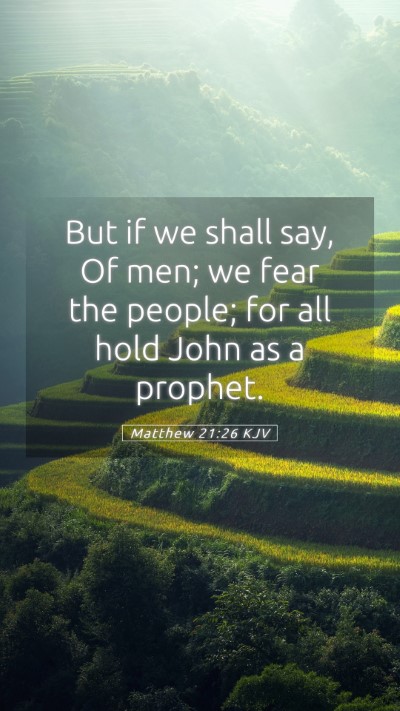 Picture 05 - Matthew 21:26 KJV Mobile Phone Wallpaper - But if we shall say, Of men; we fear the people; - Mobile Bible Verse Wallpaper