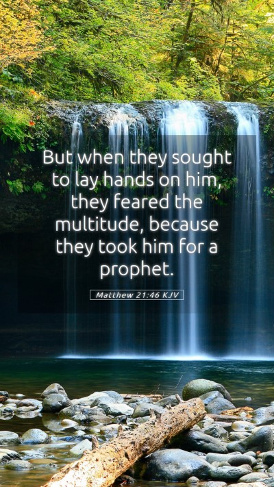 Picture 05 - Matthew 21:46 KJV Mobile Phone Wallpaper - But when they sought to lay hands on him, they - Mobile Bible Verse Wallpaper