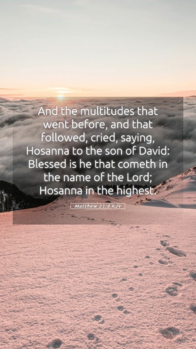 Picture 05 - Matthew 21:9 KJV Mobile Phone Wallpaper - And the multitudes that went before, and that - Mobile Bible Verse Wallpaper
