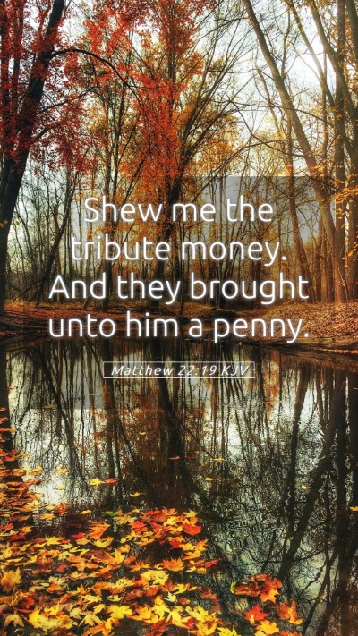 Picture 05 - Matthew 22:19 KJV Mobile Phone Wallpaper - Shew me the tribute money. And they brought unto - Mobile Bible Verse Wallpaper