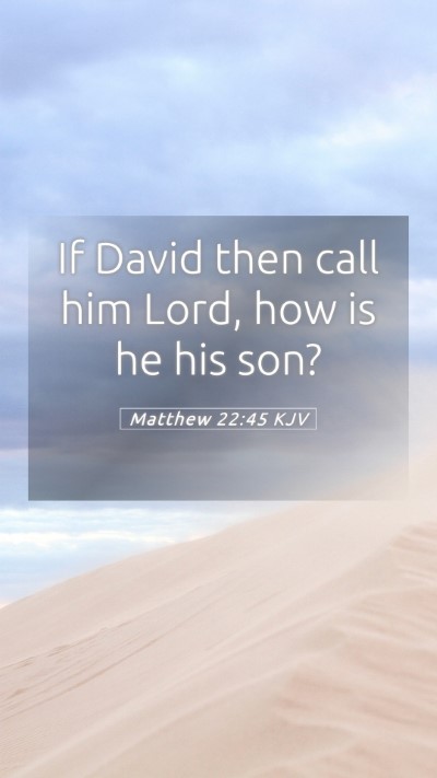 Picture 05 - Matthew 22:45 KJV Mobile Phone Wallpaper - If David then call him Lord, how is he his - Mobile Bible Verse Wallpaper