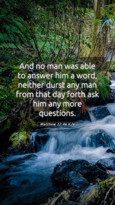 Picture 05 - Matthew 22:46 KJV Mobile Phone Wallpaper - And no man was able to answer him a word, neither - Mobile Bible Verse Wallpaper