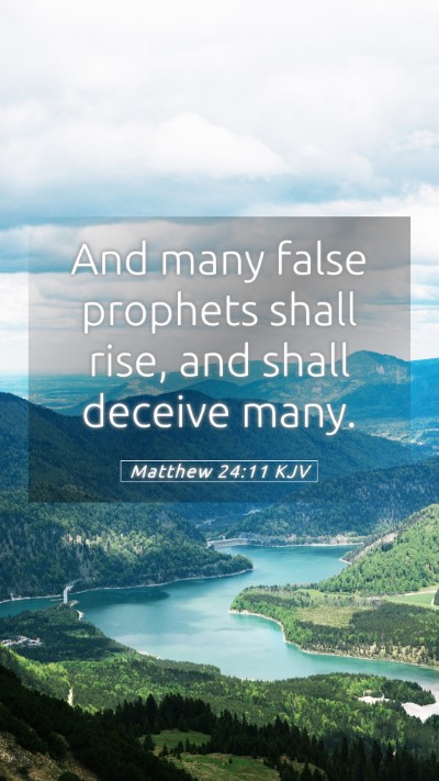 Picture 05 - Matthew 24:11 KJV Mobile Phone Wallpaper - And many false prophets shall rise, and shall - Mobile Bible Verse Wallpaper