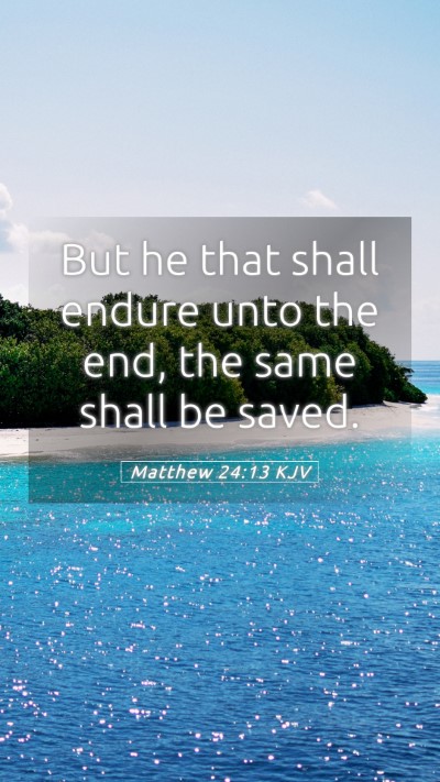Picture 05 - Matthew 24:13 KJV Mobile Phone Wallpaper - But he that shall endure unto the end, the same - Mobile Bible Verse Wallpaper