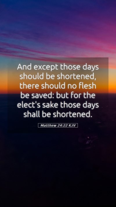 Picture 05 - Matthew 24:22 KJV Mobile Phone Wallpaper - And except those days should be shortened, there - Mobile Bible Verse Wallpaper