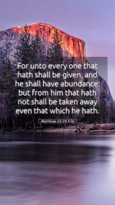 Picture 05 - Matthew 25:29 KJV Mobile Phone Wallpaper - For unto every one that hath shall be given, and - Mobile Bible Verse Wallpaper