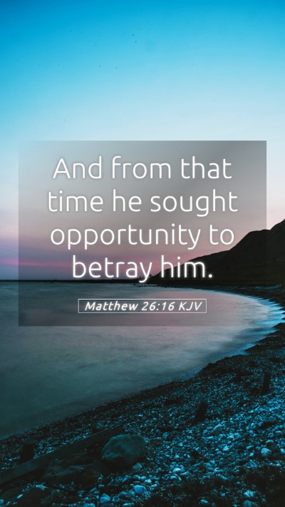 Picture 05 - Matthew 26:16 KJV Mobile Phone Wallpaper - And from that time he sought opportunity to - Mobile Bible Verse Wallpaper