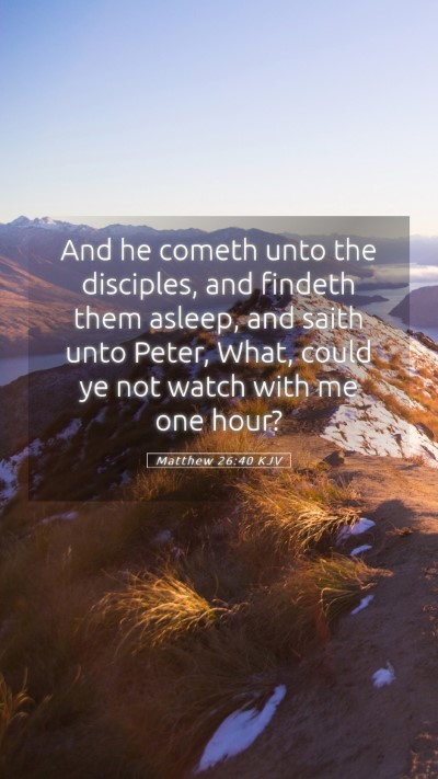 Picture 05 - Matthew 26:40 KJV Mobile Phone Wallpaper - And he cometh unto the disciples, and findeth - Mobile Bible Verse Wallpaper