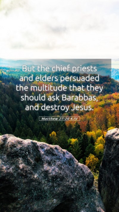 Picture 05 - Matthew 27:20 KJV Mobile Phone Wallpaper - But the chief priests and elders persuaded the - Mobile Bible Verse Wallpaper