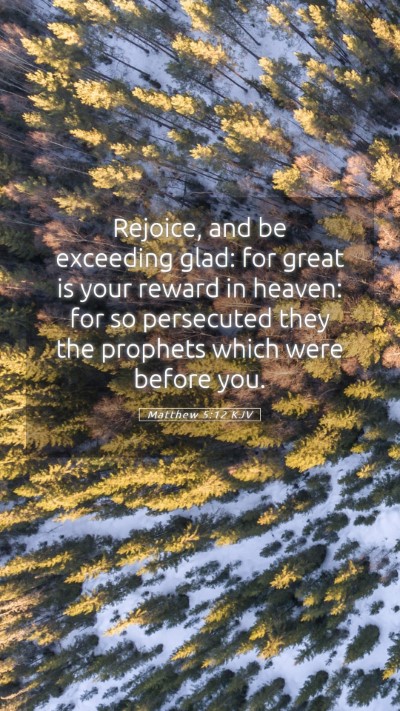 Picture 05 - Matthew 5:12 KJV Mobile Phone Wallpaper - Rejoice, and be exceeding glad: for great is your - Mobile Bible Verse Wallpaper