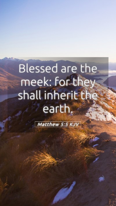 Picture 05 - Matthew 5:5 KJV Mobile Phone Wallpaper - Blessed are the meek: for they shall inherit the - Mobile Bible Verse Wallpaper