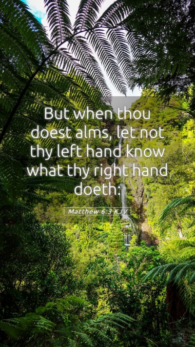 Picture 05 - Matthew 6:3 KJV Mobile Phone Wallpaper - But when thou doest alms, let not thy left hand - Mobile Bible Verse Wallpaper