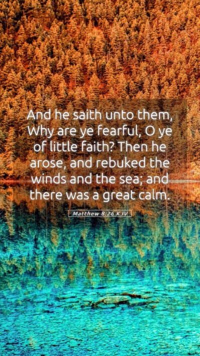 Picture 05 - Matthew 8:26 KJV Mobile Phone Wallpaper - And he saith unto them, Why are ye fearful, O ye - Mobile Bible Verse Wallpaper