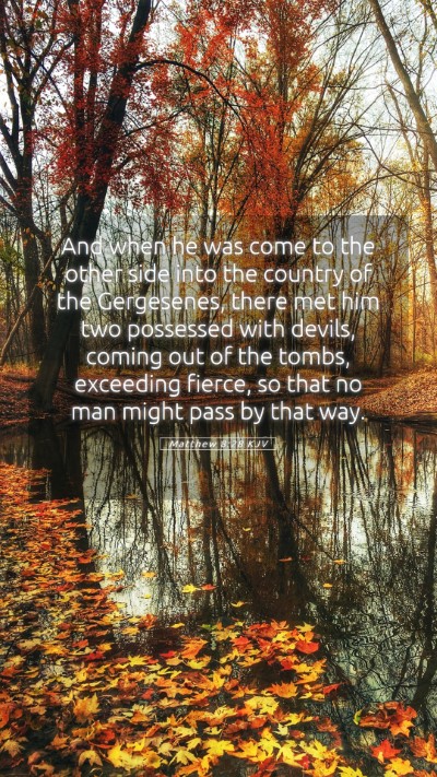 Picture 05 - Matthew 8:28 KJV Mobile Phone Wallpaper - And when he was come to the other side into the - Mobile Bible Verse Wallpaper