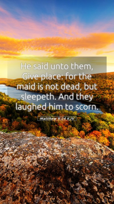 Picture 05 - Matthew 9:24 KJV Mobile Phone Wallpaper - He said unto them, Give place: for the maid is - Mobile Bible Verse Wallpaper