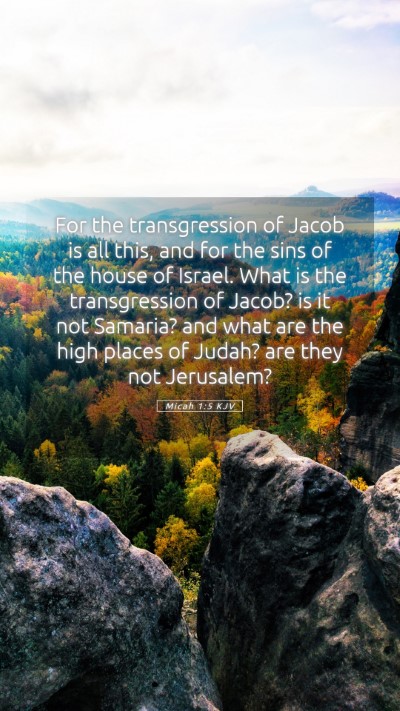 Picture 05 - Micah 1:5 KJV Mobile Phone Wallpaper - For the transgression of Jacob is all this, and - Mobile Bible Verse Wallpaper