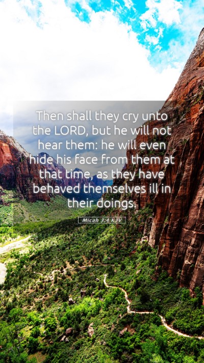 Picture 05 - Micah 3:4 KJV Mobile Phone Wallpaper - Then shall they cry unto the LORD, but he will - Mobile Bible Verse Wallpaper