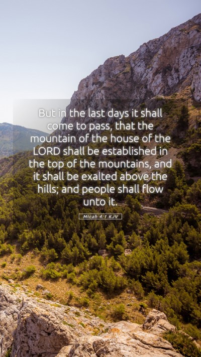 Picture 05 - Micah 4:1 KJV Mobile Phone Wallpaper - But in the last days it shall come to pass, that - Mobile Bible Verse Wallpaper
