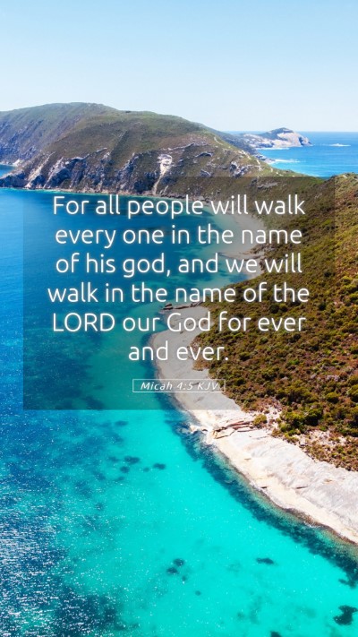 Picture 05 - Micah 4:5 KJV Mobile Phone Wallpaper - For all people will walk every one in the name of - Mobile Bible Verse Wallpaper