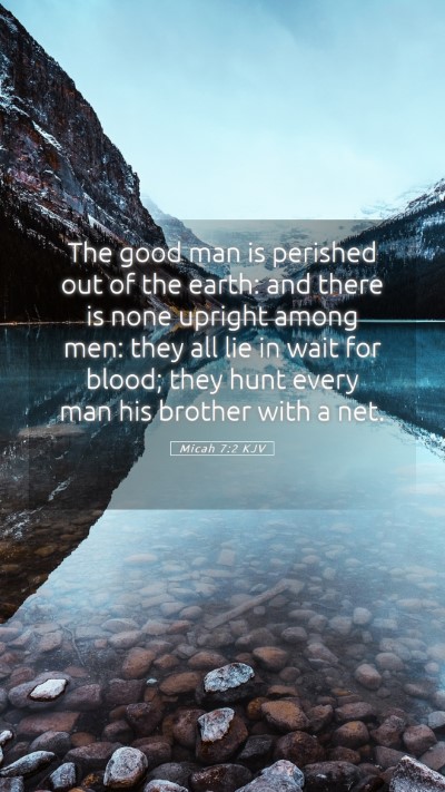 Picture 05 - Micah 7:2 KJV Mobile Phone Wallpaper - The good man is perished out of the earth: and - Mobile Bible Verse Wallpaper