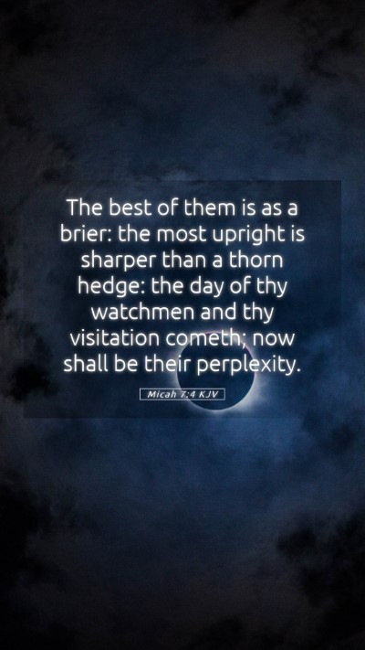Picture 05 - Micah 7:4 KJV Mobile Phone Wallpaper - The best of them is as a brier: the most upright - Mobile Bible Verse Wallpaper