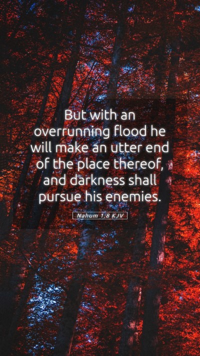 Picture 05 - Nahum 1:8 KJV Mobile Phone Wallpaper - But with an overrunning flood he will make an - Mobile Bible Verse Wallpaper