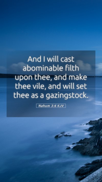 Picture 05 - Nahum 3:6 KJV Mobile Phone Wallpaper - And I will cast abominable filth upon thee, and - Mobile Bible Verse Wallpaper