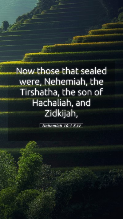 Picture 05 - Nehemiah 10:1 KJV Mobile Phone Wallpaper - Now those that sealed were, Nehemiah, the - Mobile Bible Verse Wallpaper
