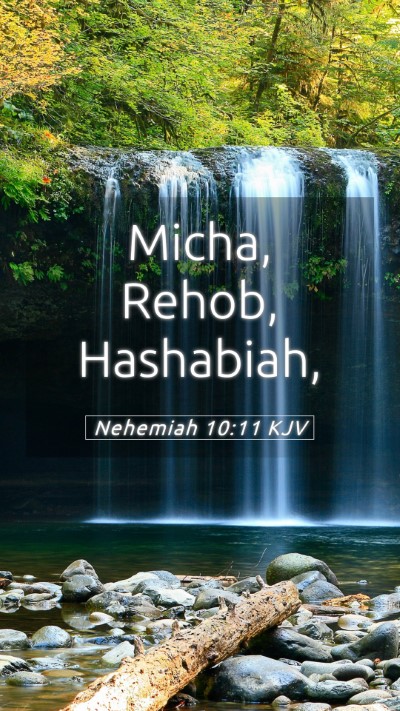 Picture 05 - Nehemiah 10:11 KJV Mobile Phone Wallpaper - Micha, Rehob, - Mobile Bible Verse Wallpaper