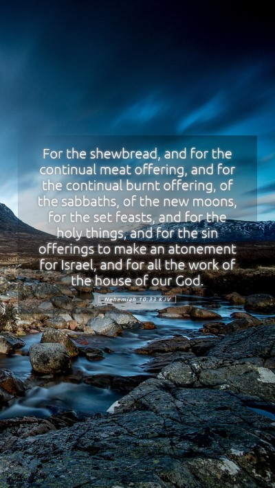 Picture 05 - Nehemiah 10:33 KJV Mobile Phone Wallpaper - For the shewbread, and for the continual meat - Mobile Bible Verse Wallpaper
