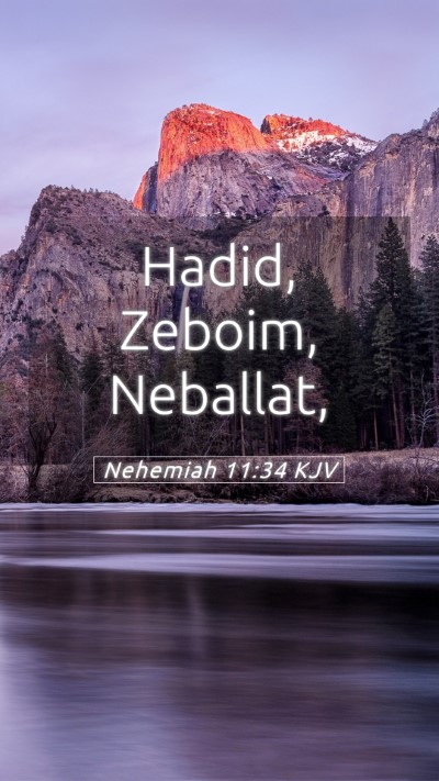 Picture 05 - Nehemiah 11:34 KJV Mobile Phone Wallpaper - Hadid, Zeboim, - Mobile Bible Verse Wallpaper