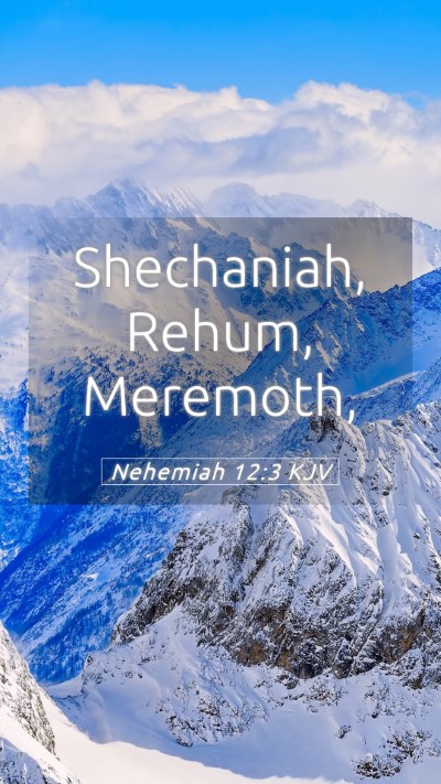 Picture 05 - Nehemiah 12:3 KJV Mobile Phone Wallpaper - Shechaniah, Rehum, - Mobile Bible Verse Wallpaper