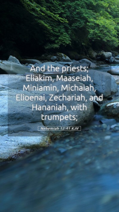 Picture 05 - Nehemiah 12:41 KJV Mobile Phone Wallpaper - And the priests; Eliakim, Maaseiah, Miniamin, - Mobile Bible Verse Wallpaper