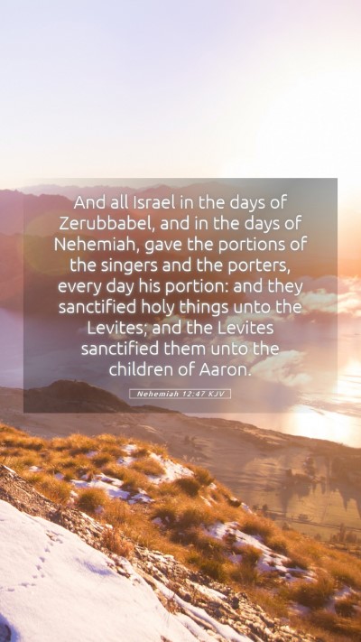 Picture 05 - Nehemiah 12:47 KJV Mobile Phone Wallpaper - And all Israel in the days of Zerubbabel, and in - Mobile Bible Verse Wallpaper
