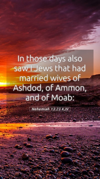 Picture 05 - Nehemiah 13:23 KJV Mobile Phone Wallpaper - In those days also saw I Jews that had married - Mobile Bible Verse Wallpaper