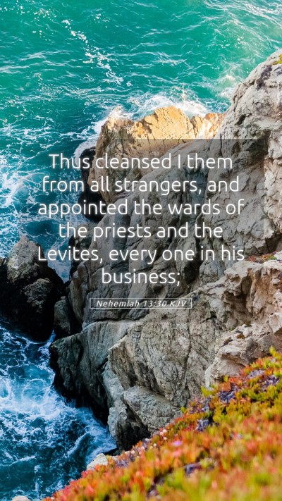 Picture 05 - Nehemiah 13:30 KJV Mobile Phone Wallpaper - Thus cleansed I them from all strangers, and - Mobile Bible Verse Wallpaper