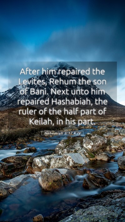 Picture 05 - Nehemiah 3:17 KJV Mobile Phone Wallpaper - After him repaired the Levites, Rehum the son of - Mobile Bible Verse Wallpaper