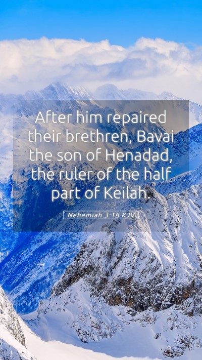 Picture 05 - Nehemiah 3:18 KJV Mobile Phone Wallpaper - After him repaired their brethren, Bavai the son - Mobile Bible Verse Wallpaper