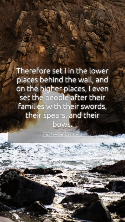 Picture 05 - Nehemiah 4:13 KJV Mobile Phone Wallpaper - Therefore set I in the lower places behind the - Mobile Bible Verse Wallpaper