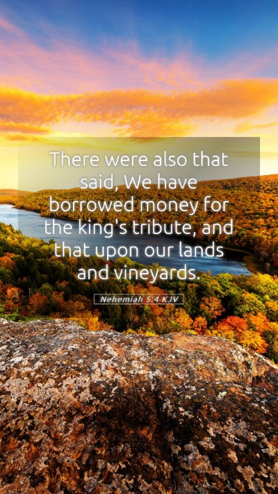 Picture 05 - Nehemiah 5:4 KJV Mobile Phone Wallpaper - There were also that said, We have borrowed money - Mobile Bible Verse Wallpaper