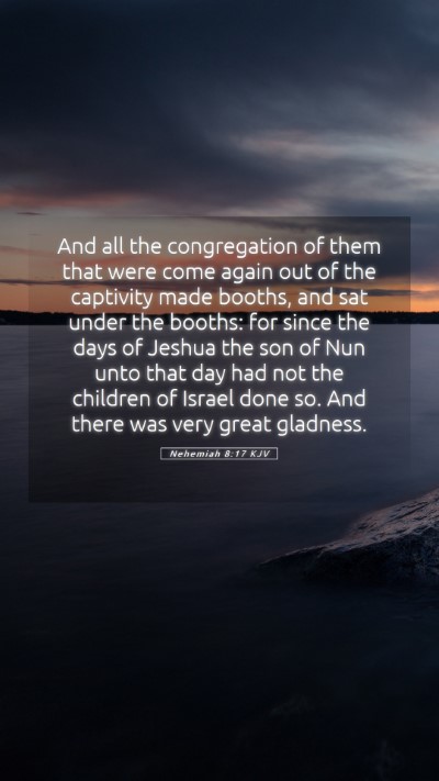 Picture 05 - Nehemiah 8:17 KJV Mobile Phone Wallpaper - And all the congregation of them that were come - Mobile Bible Verse Wallpaper